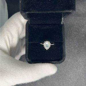 Aquamarine stone 925 sterling silver ring